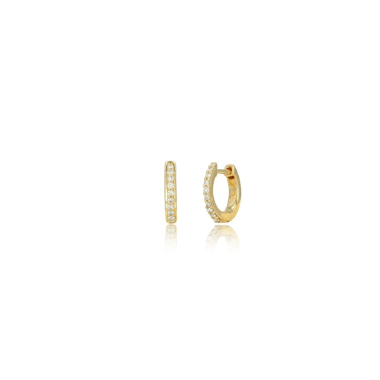 Rachel Reid 14k Mini Pave Diamond Huggie Hoop Earrings