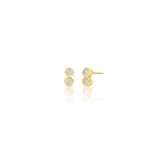 Rachel Reid 14k Diamond Duo Stud Earrings