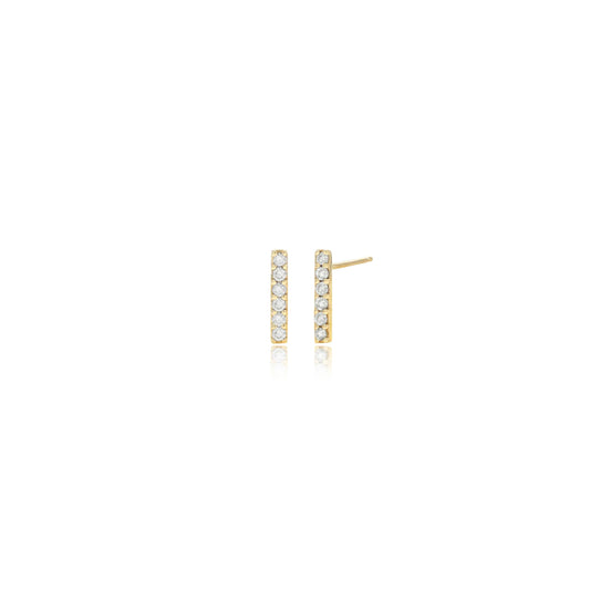 Rachel Reid 14k Diamond Bar Stud Earrings