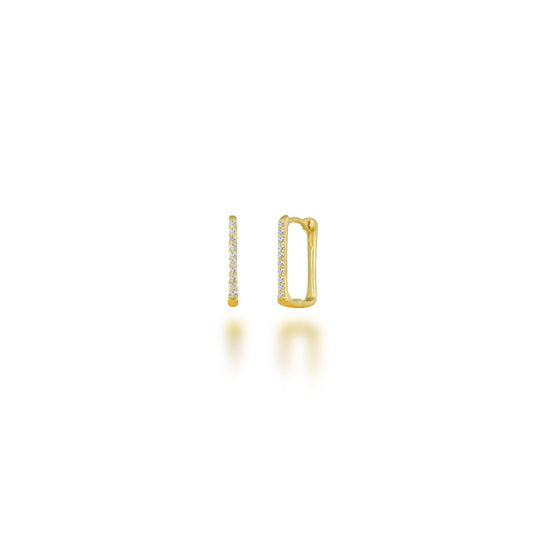 Rachel Reid 14k Diamond Square Huggie Earrings
