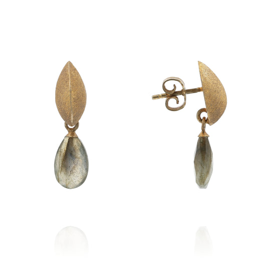 Joyla Teardrop Shape Faceted Labradorite Drop Earrings