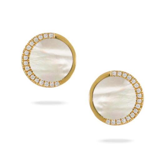 14k Gold Mother of Pearl Stud Earrings