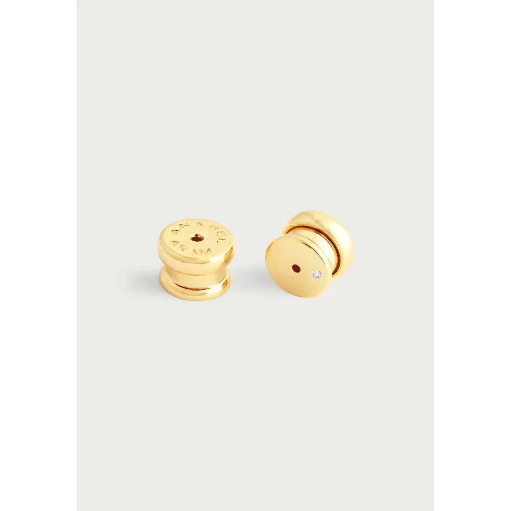 Anabel Aram Gold Bamboo Medium Hoop Earrings