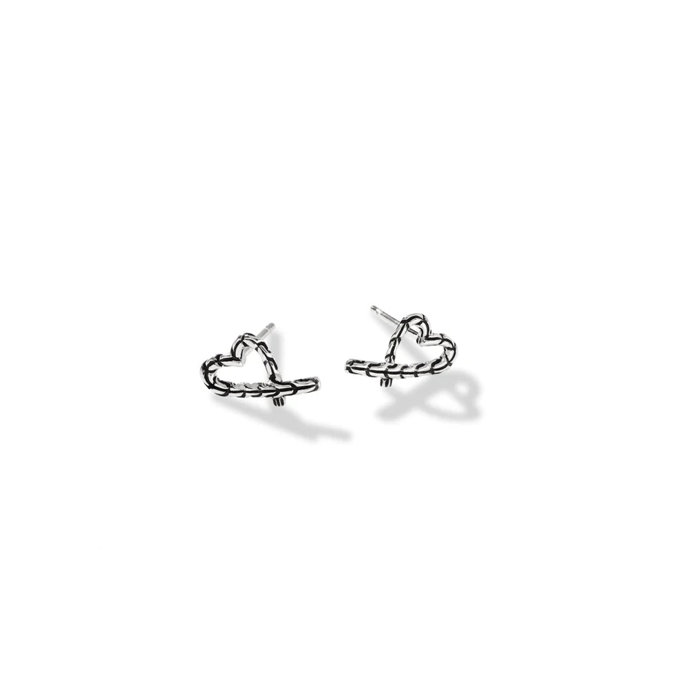 John Hardy Manah Heart Stud Earrings