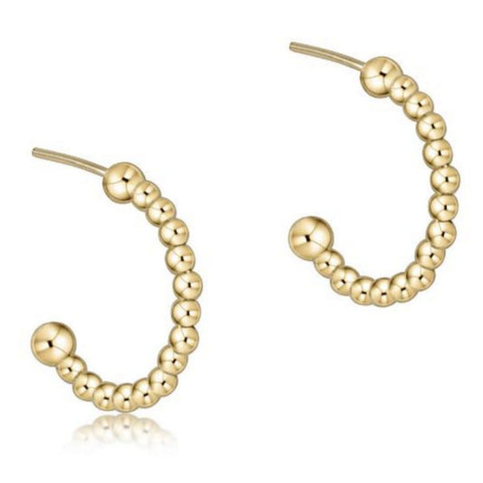 enewton Beaded Classic 1" Post Hoop - 2mm Gold