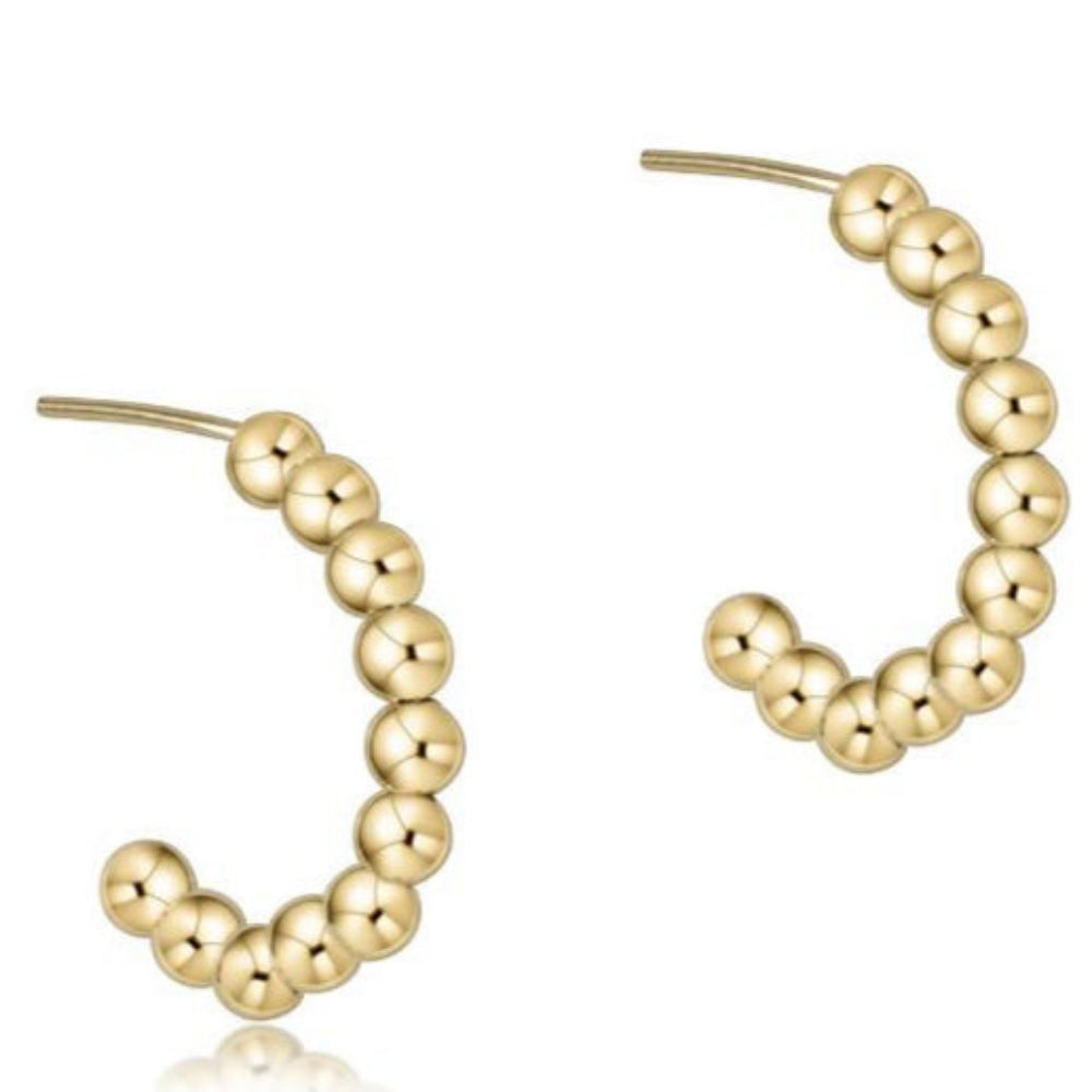enewton Beaded Classic 1" Post Hoop - 3mm Gold