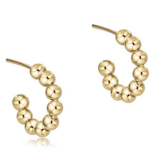 enewton Beaded Classic 1" Post Hoop - 4mm Gold