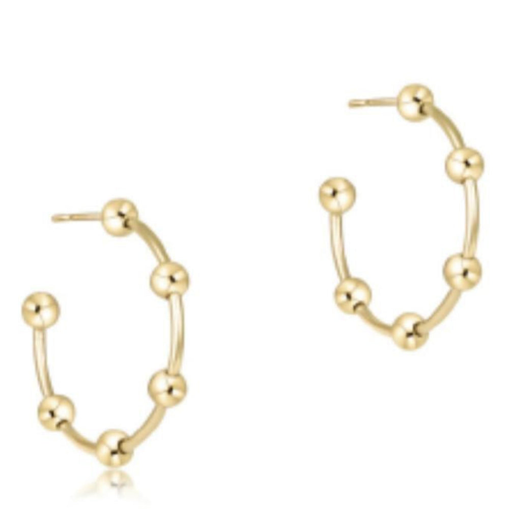 enewton Beaded Simplicity 1" Post Hoop - 4mm Gold
