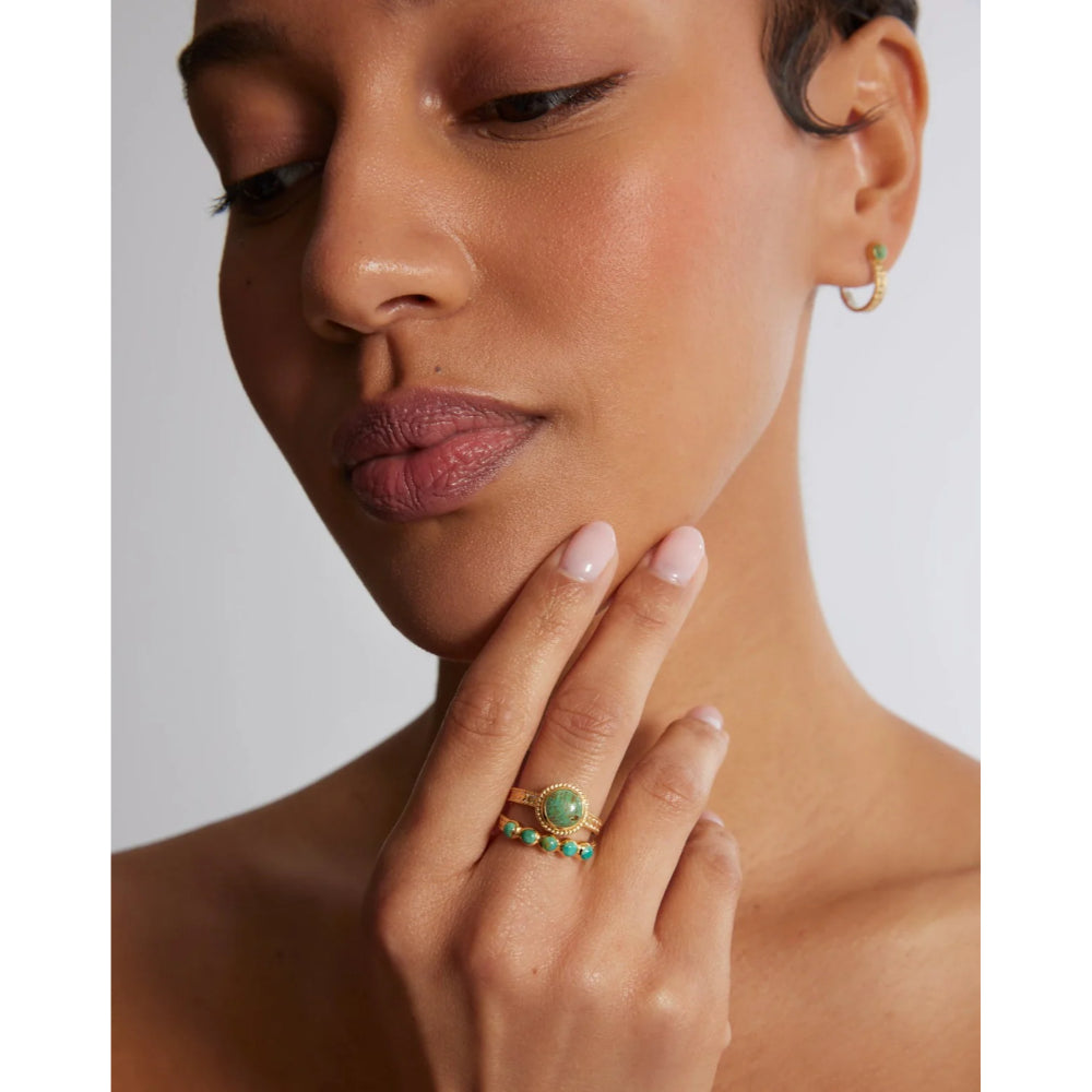 Anna Beck Gold Turquoise Skinny Band Ring