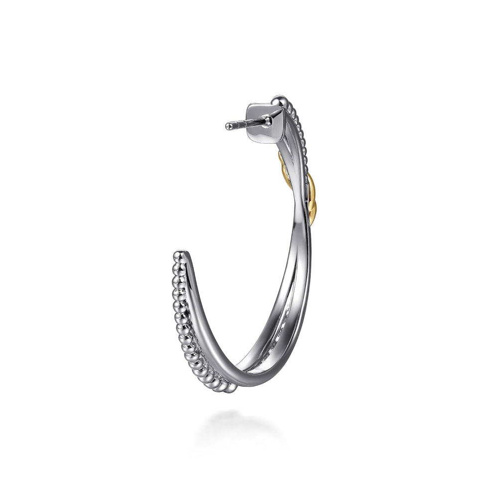Silver and Yellow gold earrings 