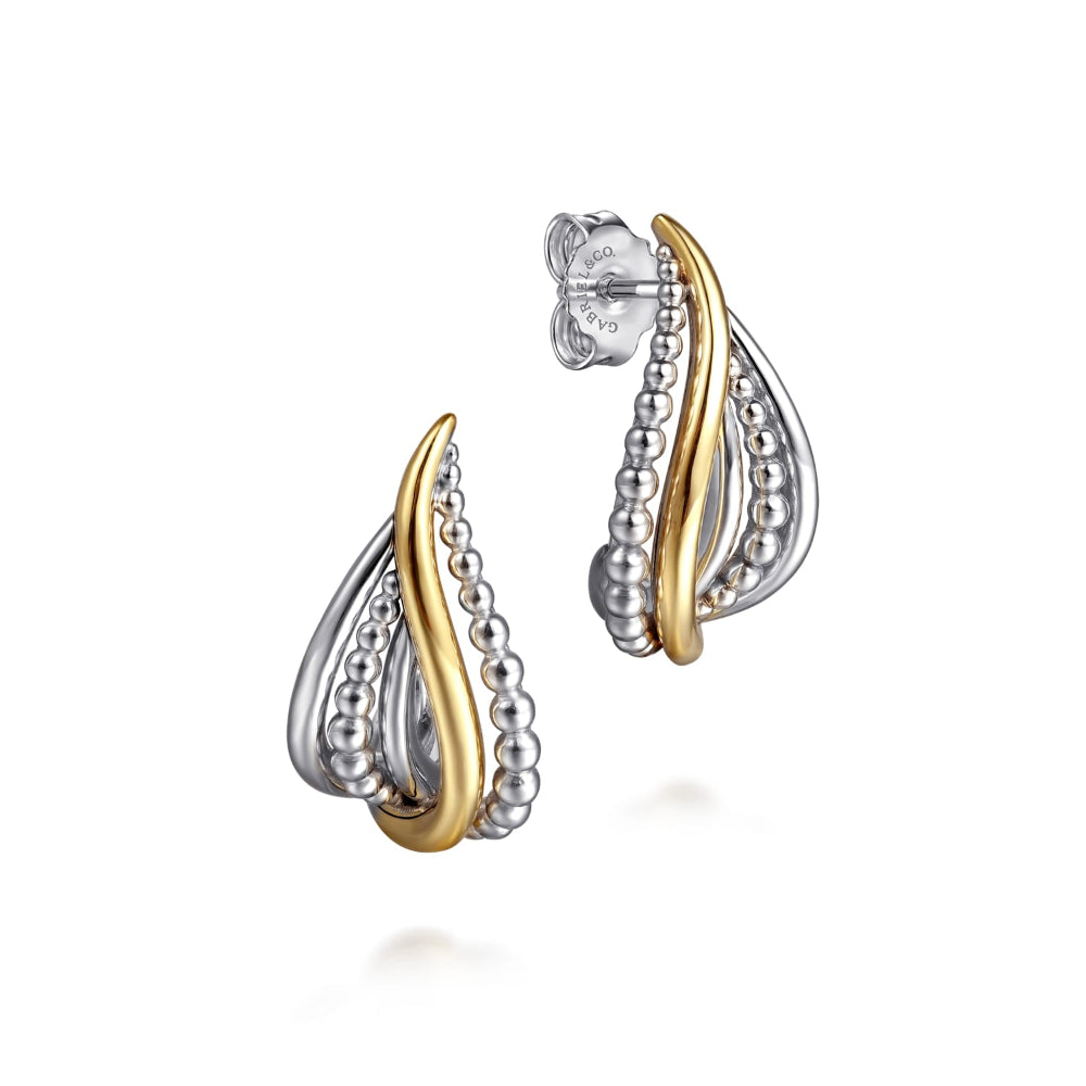 Silver and gold Multi twist earrings