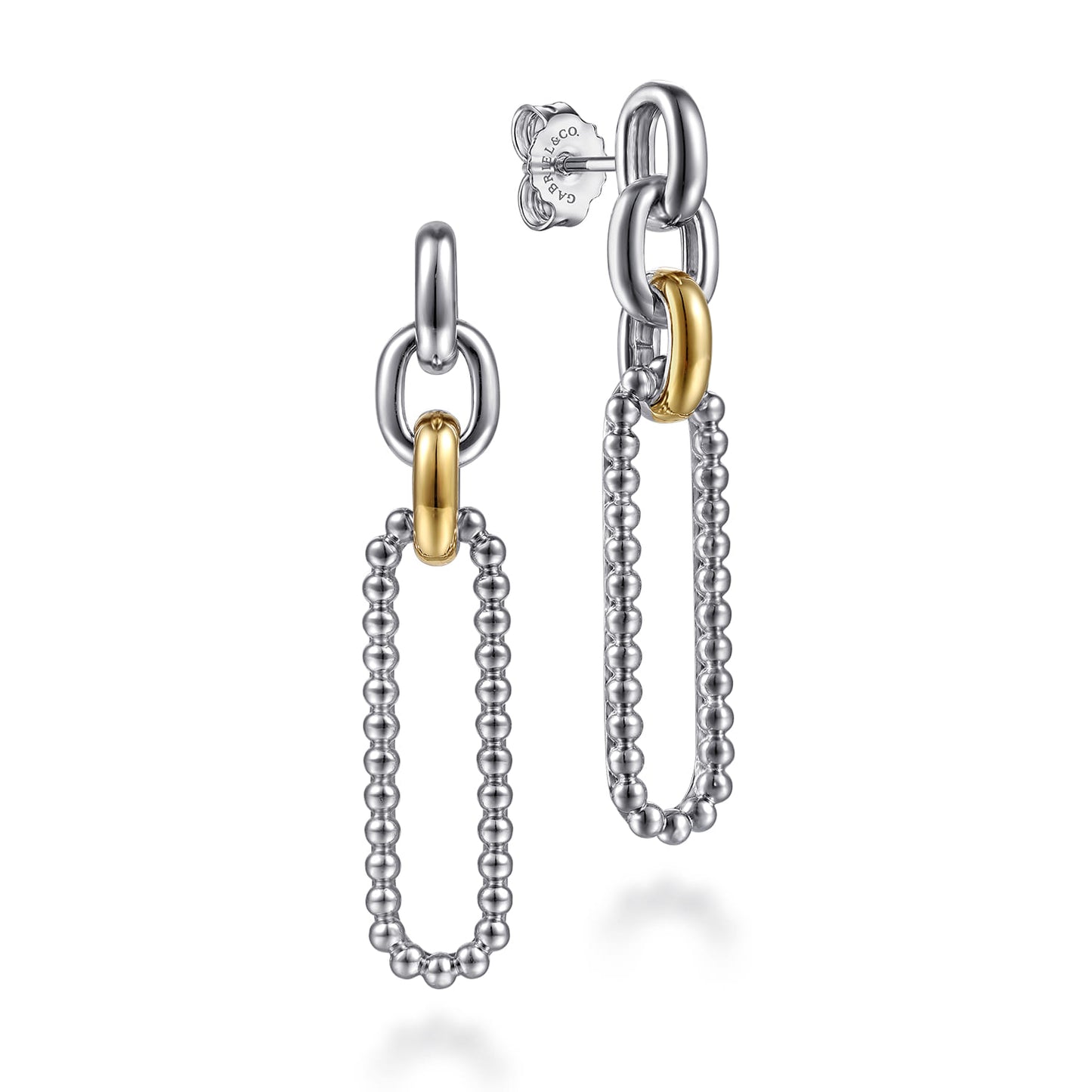 Gabriel & Co. Sterling Silver & 14k Yellow Bujukon Collection Link Stud Earrings