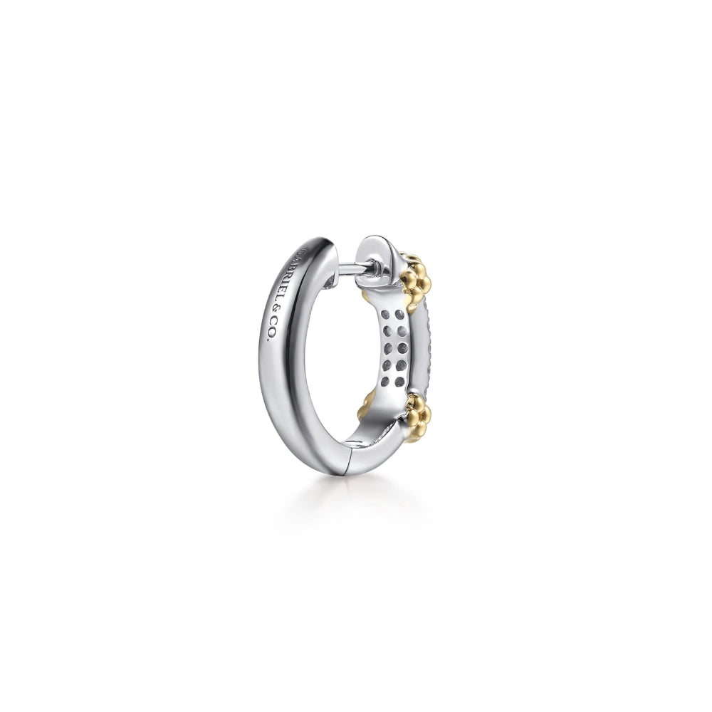 Sterling silver with 14k gold and white sapphires 
