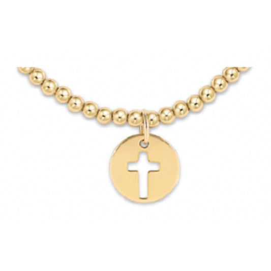 enewton 5.5" egirl Classic Gold 3mm Bead Bracelet - Blessed Gold Disc