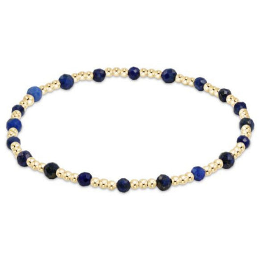 enewton 5.5" egirl Gemstone Gold Sincerity Pattern 3mm Bead Bracelet - Lapis