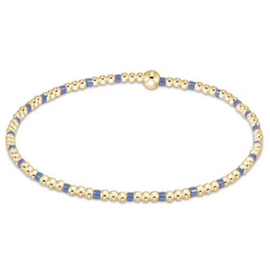 enewton 5.5" egirl Hope Sincerity Pattern 2mm Bead Bracelet - Bright Blue