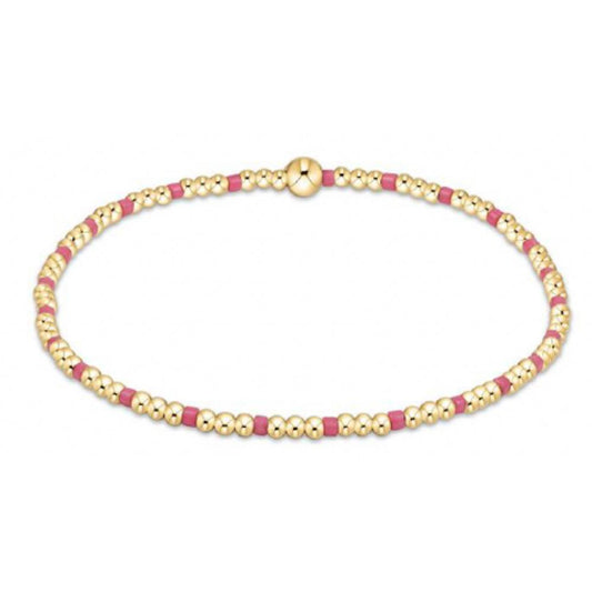 enewton 5.5" egirl Hope Sincerity Pattern 2mm Bead Bracelet - Bright Pink
