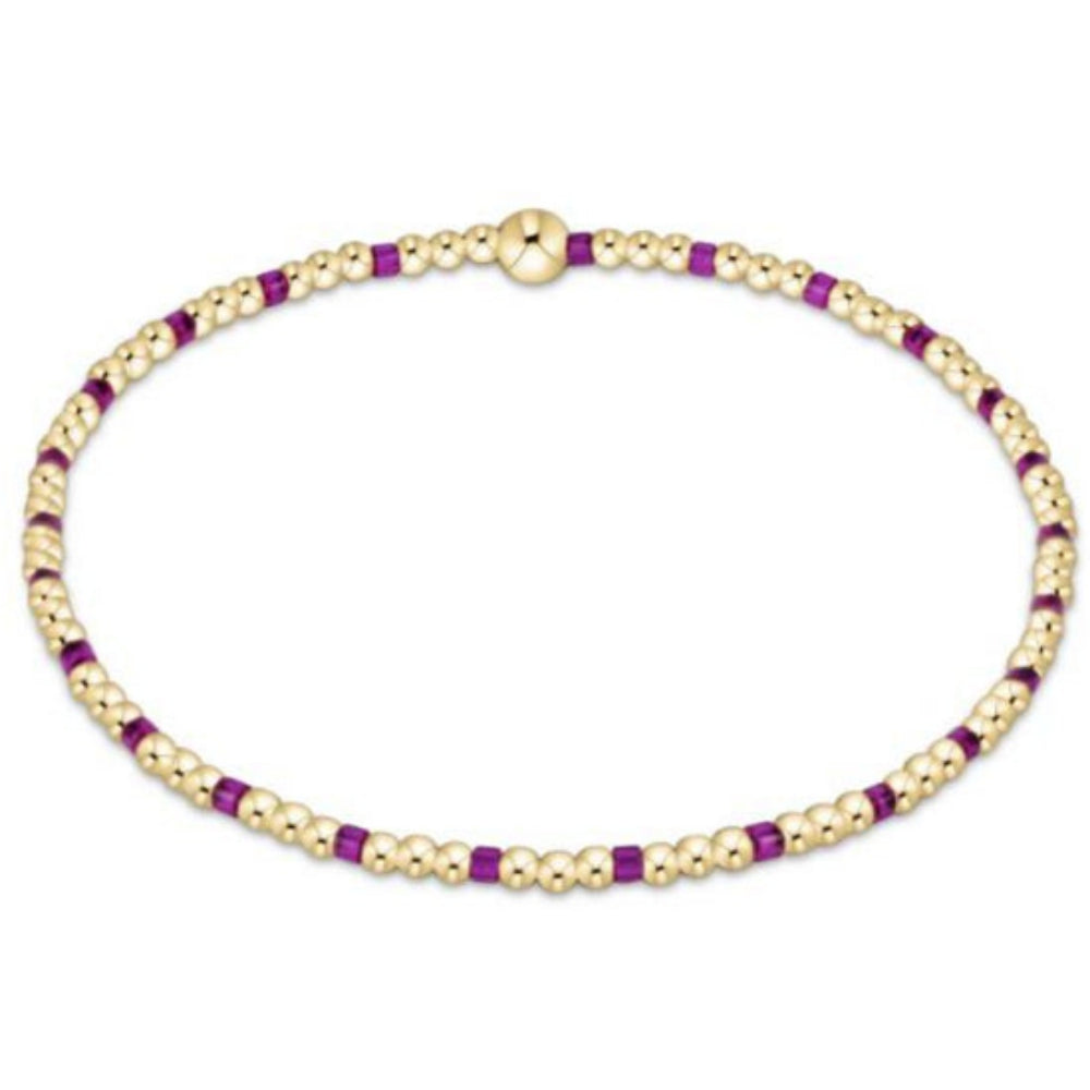 enewton 5.5" egirl Hope Sincerity Pattern 2mm Bead Bracelet - Fuchsia