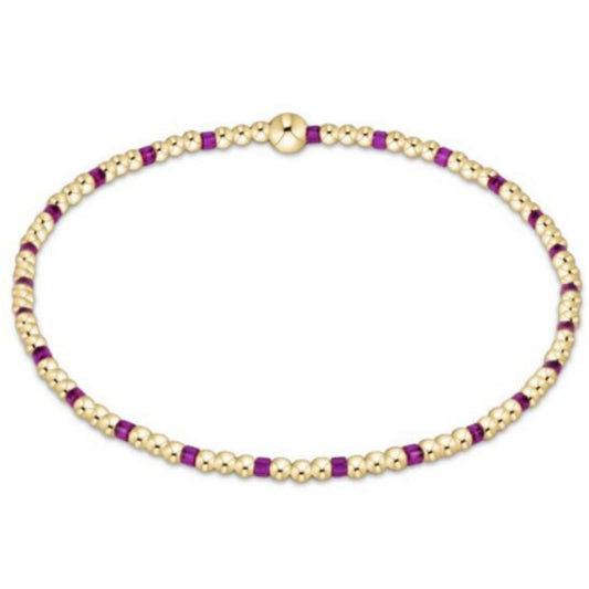 enewton 5.5" egirl Hope Sincerity Pattern 2mm Bead Bracelet - Fuchsia