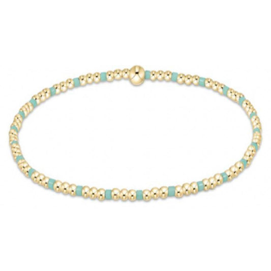 enewton 5.5" egirl Hope Sincerity Pattern 2mm Bead Bracelet - Mint