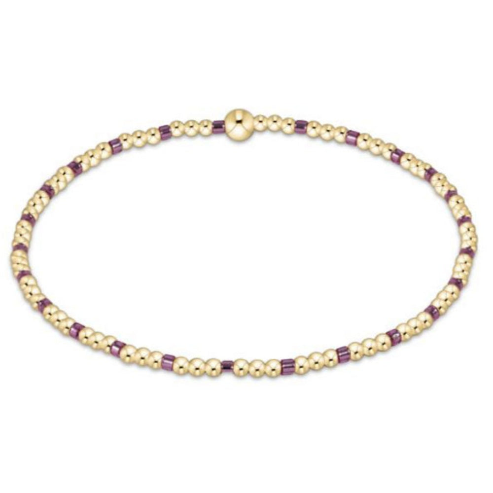 enewton 5.5" egirl Hope Sincerity Pattern 2mm Bead Bracelet - Pink Metallic