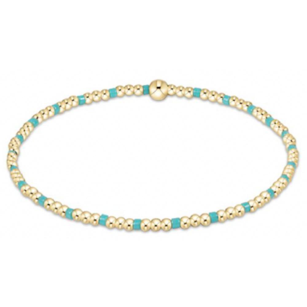enewton 5.5" egirl Hope Sincerity Pattern 2mm Bead Bracelet - Turquoise