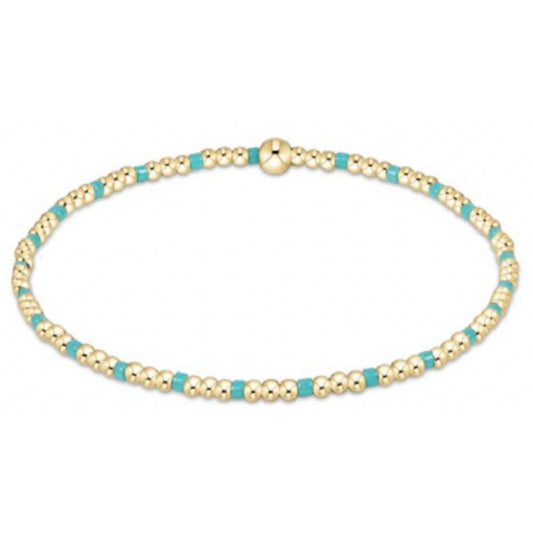enewton 5.5" egirl Hope Sincerity Pattern 2mm Bead Bracelet - Turquoise