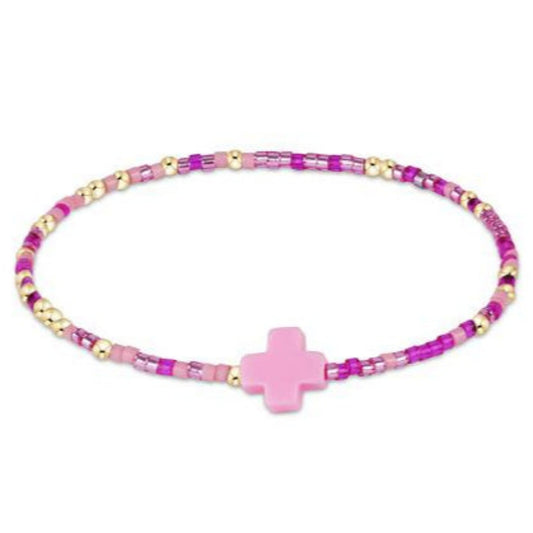 enewton 5.5" egirl Hope Unwritten Signature Cross Bracelet - Back To The Fuchsia