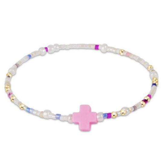enewton 5.5" egirl Hope Unwritten Signature Cross Bracelet - With Sprinkles On Top
