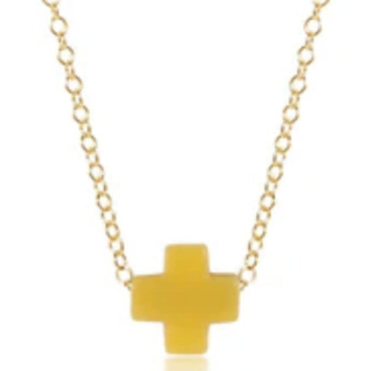 enewton egirl 14" Necklace Gold - Signature Cross Canary