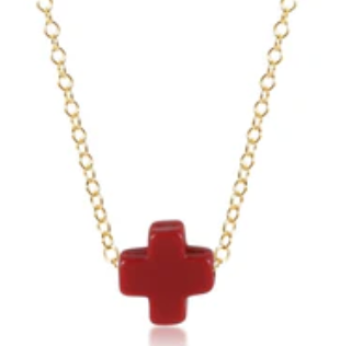 enewton egirl 14" Necklace Gold - Signature Cross Red
