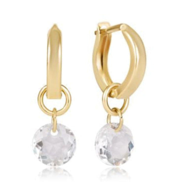 enewton Huggie Gold 0.5" Hoop - Reflection Small Charm - 04