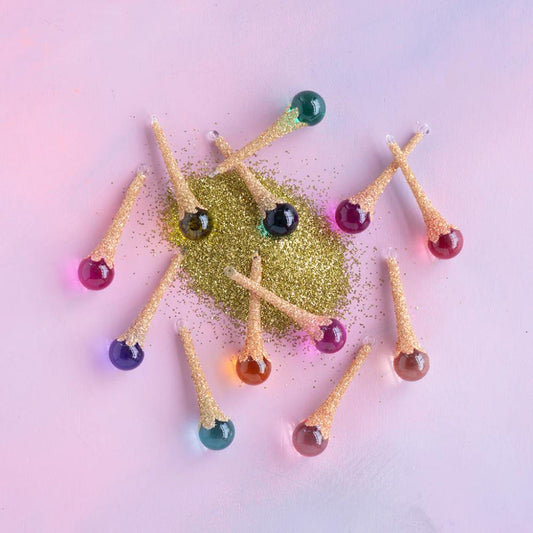 Glitterville Studios Rainbow Glittered Drop Ornament