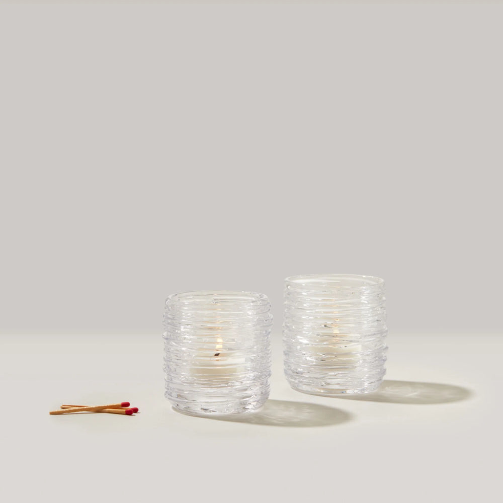 Simon Pearce Echo Lake Tealight Candleholder - Set of 2