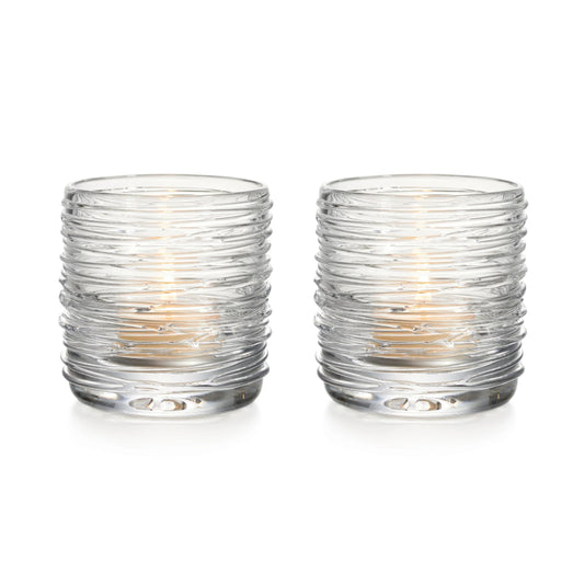 Simon Pearce Echo Lake Tealight Candleholder - Set of 2