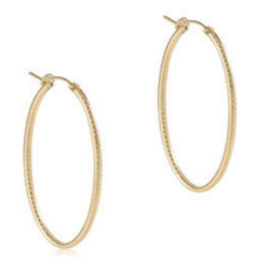 enewton Oval Gold 2" Hoop - Textured