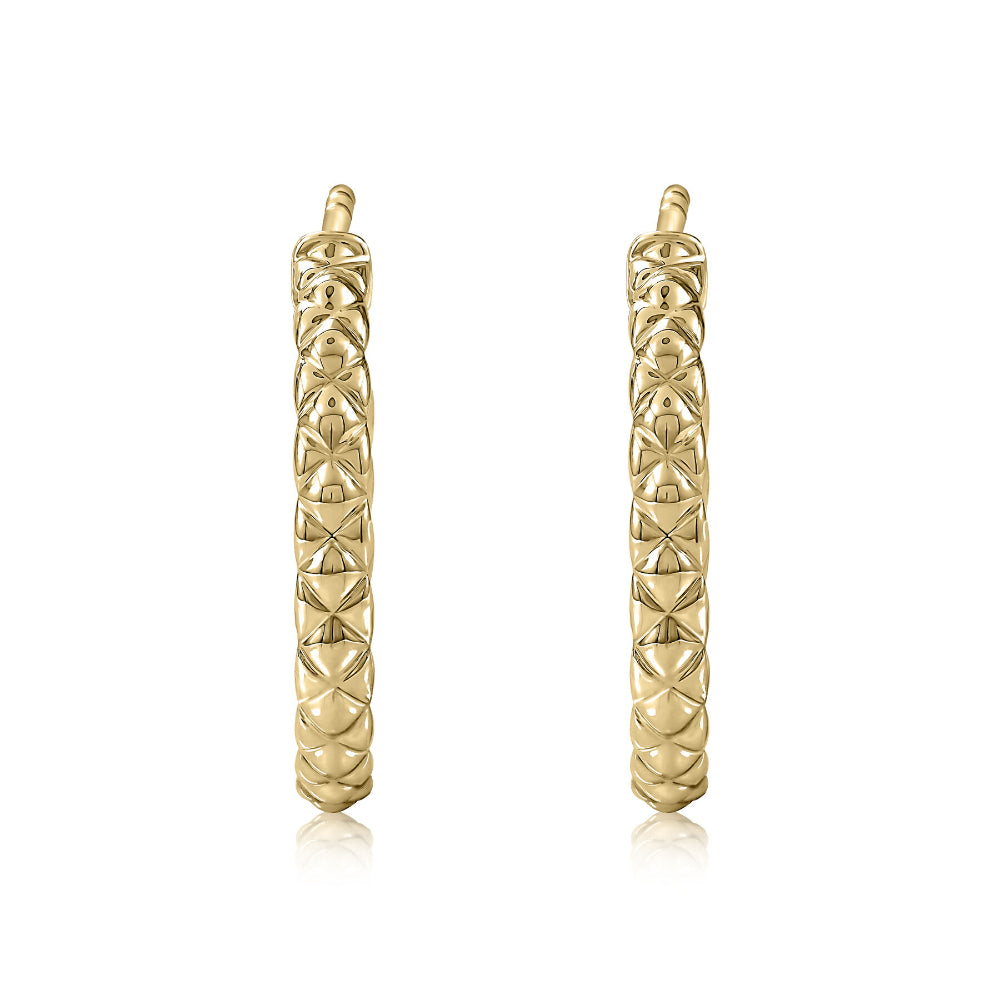 A. Jaffe 14k Gold Small Quilted Hoop Earrings