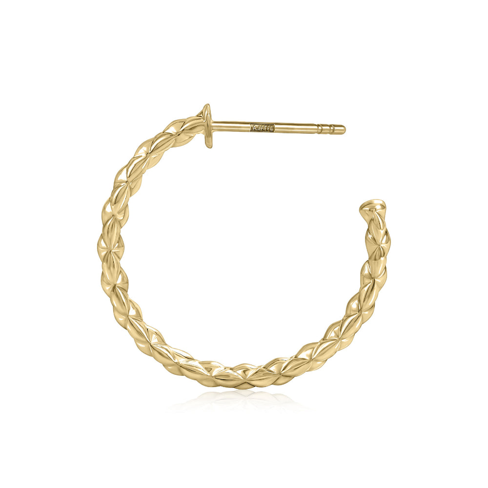 A. Jaffe 14k Gold Small Quilted Hoop Earrings