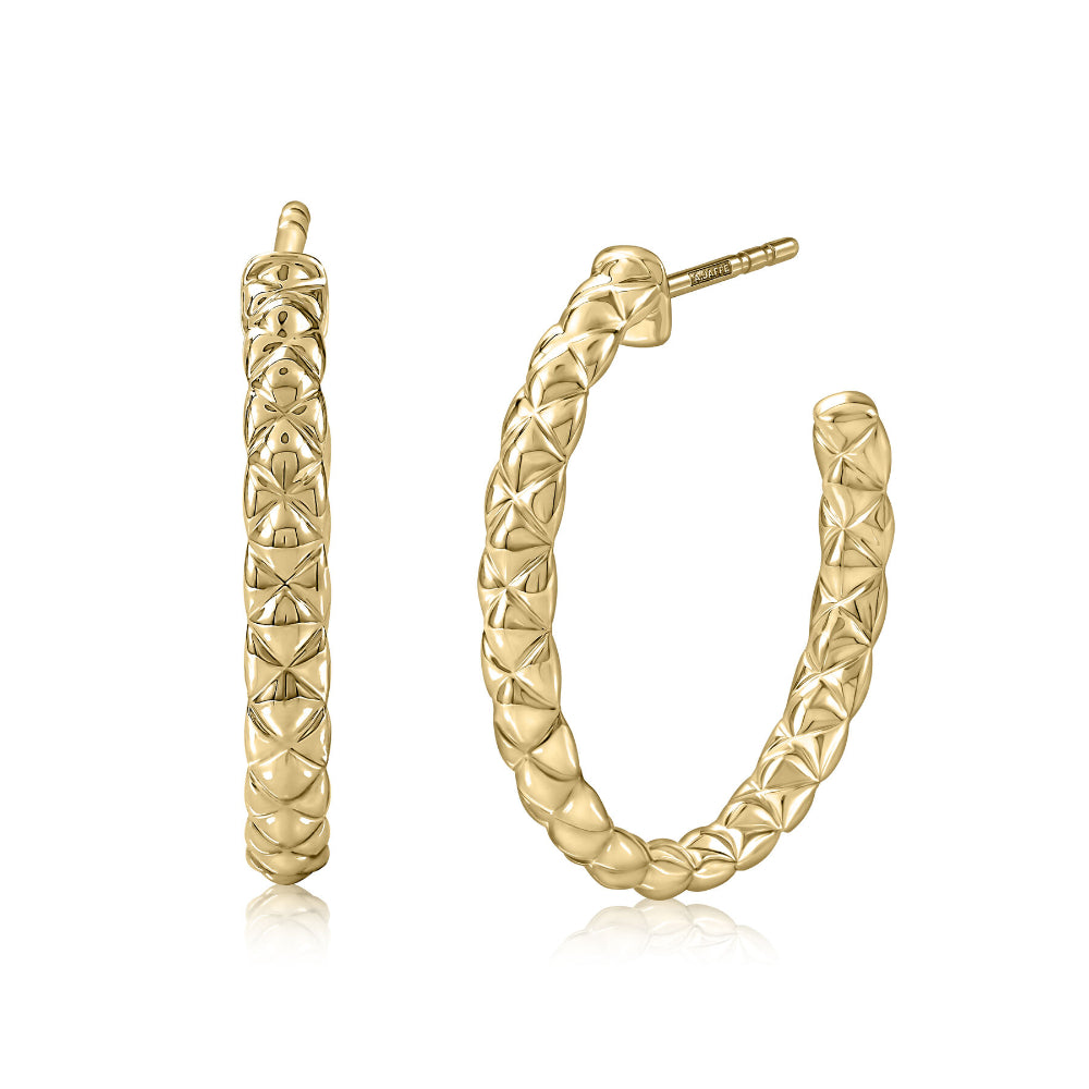 A. Jaffe 14k Gold Small Quilted Hoop Earrings