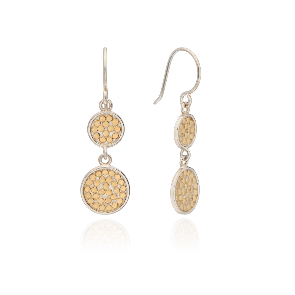 Anna Beck Classic Archive Double Disc Drop Earrings - Two-Tone