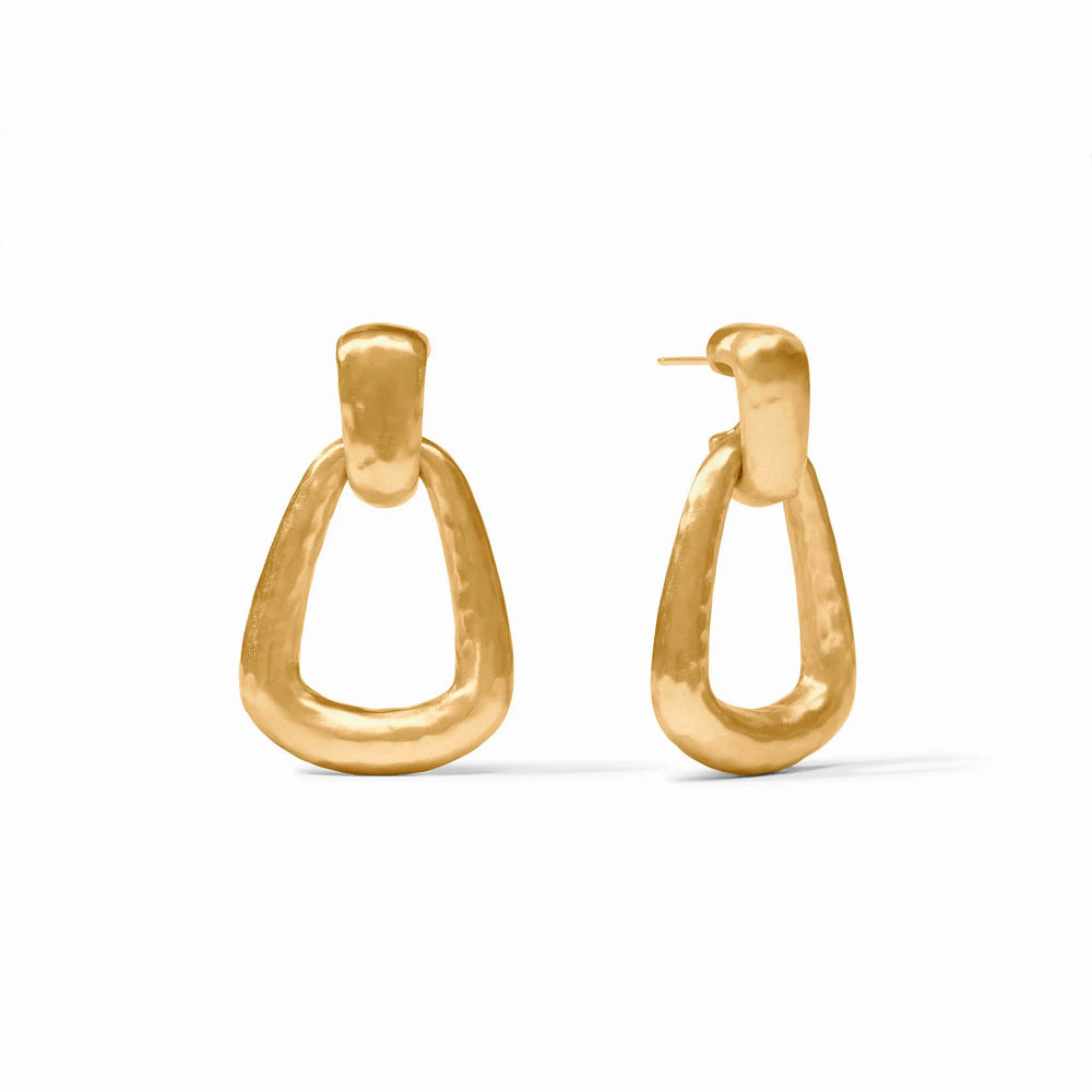Julie Vos Gold Sahara Demi Doorknocker Earrings