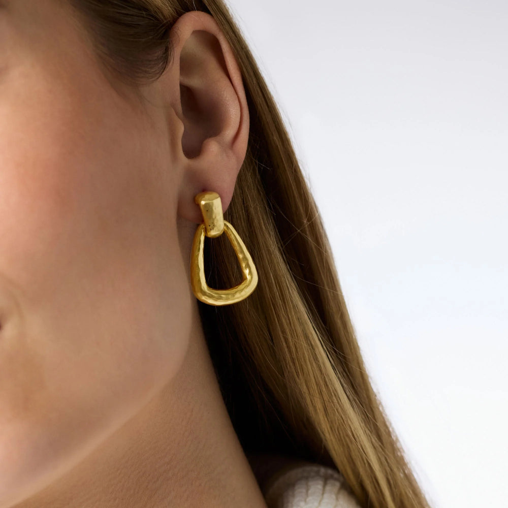 Julie Vos Gold Sahara Demi Doorknocker Earrings