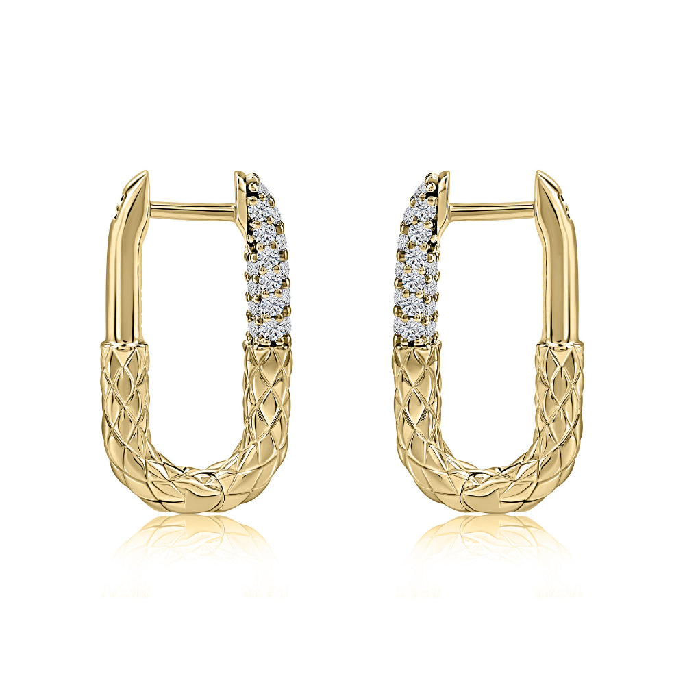 A. Jaffe 14k Gold Chic Small Hoop Earrings with Diamonds