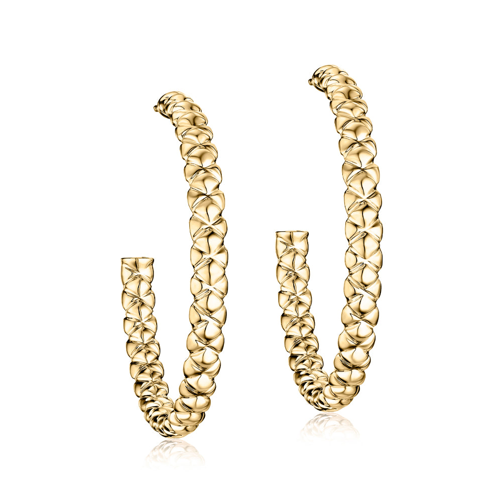 A. Jaffe 14k Yellow Gold Quilted Hoop Earrings