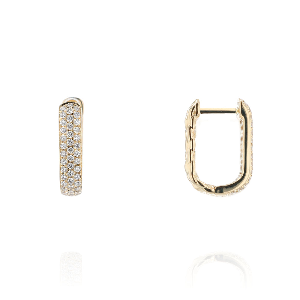 A. Jaffe 14k Gold U Hoop Earrings with Diamonds