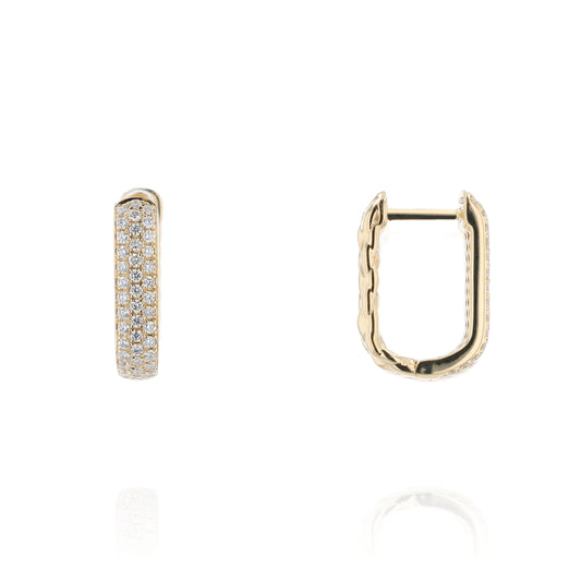 A. Jaffe 14k Gold U Hoop Earrings with Diamonds
