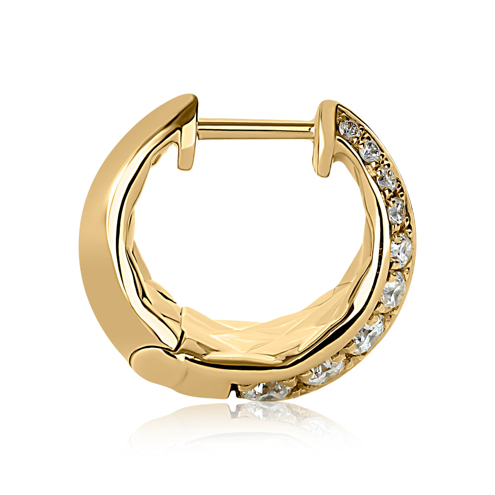 A. Jaffe 14k Gold Pave Contour Hoop Earrings