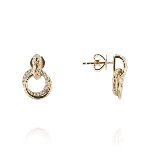 A. Jaffe 14k Gold Double Link Drop Earrings with Diamonds