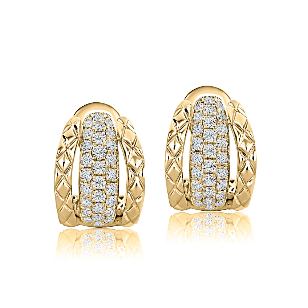 A. Jaffe 14k Gold Diamond Half Hoop Earrings