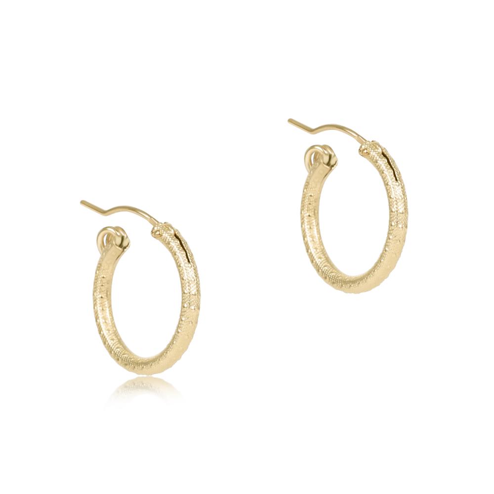 enewton Round Gold 0.5" Hoop - Textured